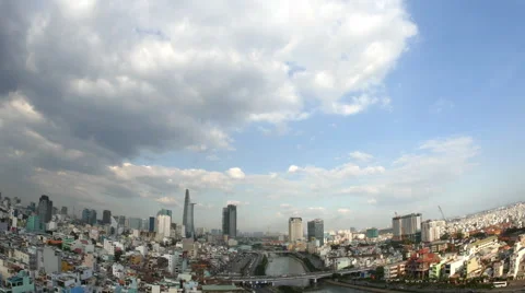 View of the skyline of Ho Chi Minh City Stock Footage 64587498