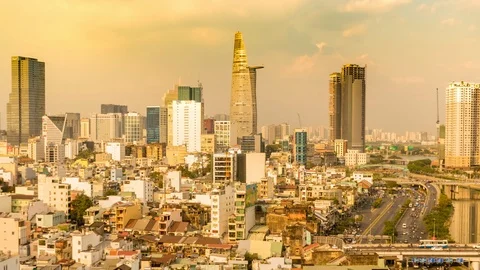 View of the skyline of Ho Chi Minh City during the day Stock Footage 101485761