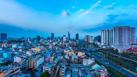 View on the skyline of Ho Chi Minh City Stock Footage 110756723