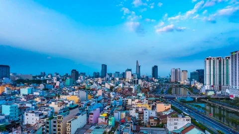 View on the skyline of Ho Chi Minh City Stock Footage 110756777