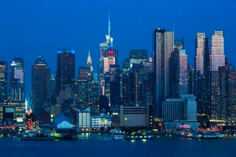View of skyline by night Stock Photos