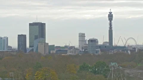 View of the skyline of the West End in London Stock Footage 57780975