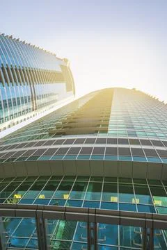 View of the skyscraper from bottom to top Stock Photos