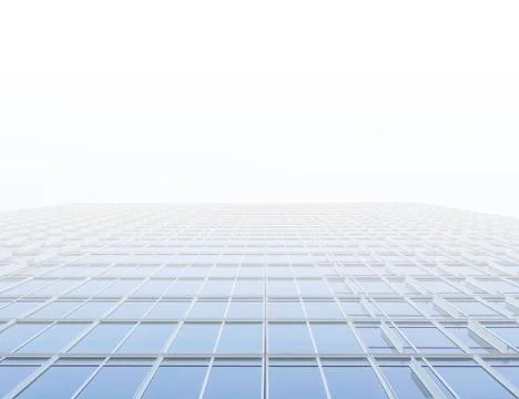 A view up to a skyscraper merging into white background Stock Photos