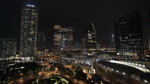 View of skyscrapers at night Video stock 162168867