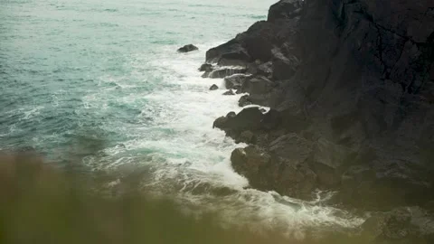 View of Slieve League cliffs and landscape in Ireland Stock Footage 144536349