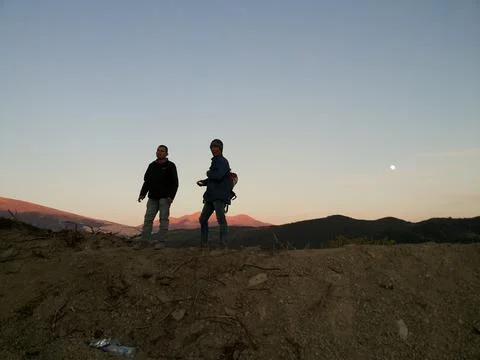 A view on the slopes of a mountain Foto stock