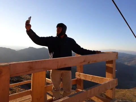 A view on the slopes of a mountain Stock Photos