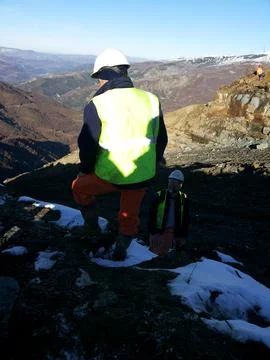A view on the slopes of a mountain Stock Photos