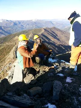 A view on the slopes of a mountain Stock Photos