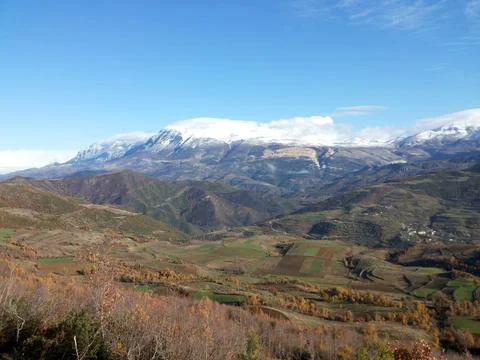 View on the slopes of the mountains Stock Photos