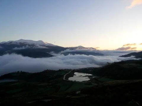 View on the slopes of the mountains Stock Photos
