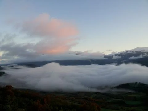 View on the slopes of the mountains Foto stock