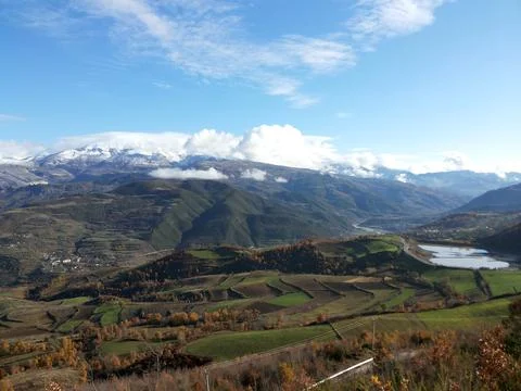 View on the slopes of the mountains Stock Photos