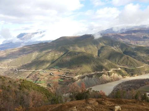 View on the slopes of the mountains Stock Photos