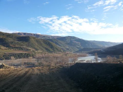 View on the slopes of the mountains Stock Photos