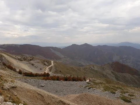 View on the slopes of the mountains Stock Photos