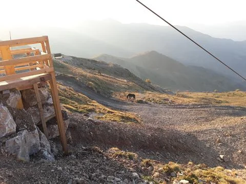 View on the slopes of the mountains Stock Photos