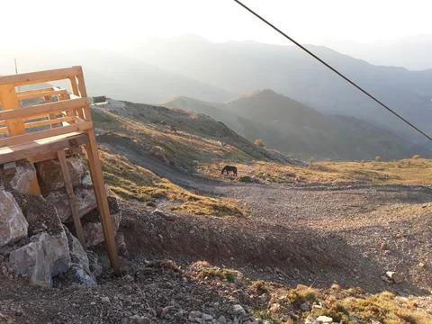 View on the slopes of the mountains Stock Photos