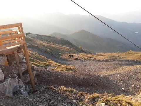 View on the slopes of the mountains Stock Photos