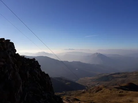 View on the slopes of the mountains Stock Photos
