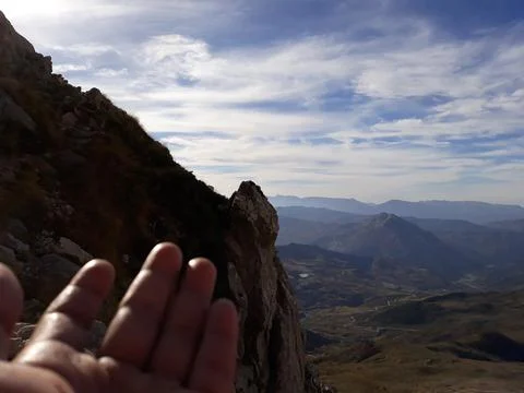 View on the slopes of the mountains Stock Photos