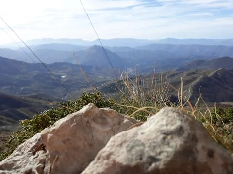 View on the slopes of the mountains Stock Photos