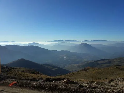 View on the slopes of the mountains Stock Photos