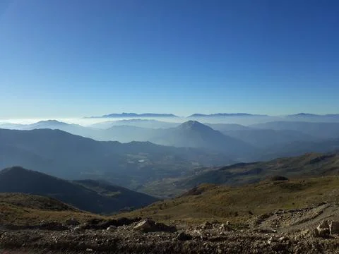 View on the slopes of the mountains Stock Photos