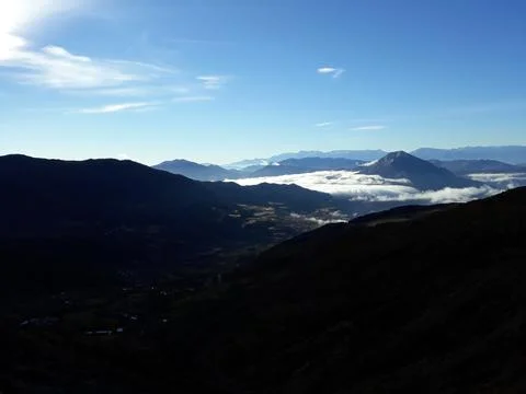 View on the slopes of the mountains Stock Photos
