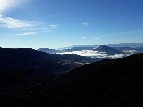 View on the slopes of the mountains Stock Photos