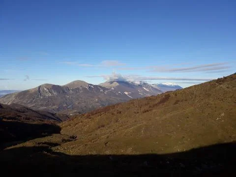 View on the slopes of the mountains Foto stock