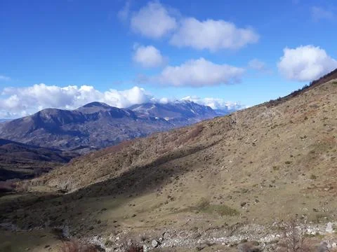 View on the slopes of the mountains Stock Photos