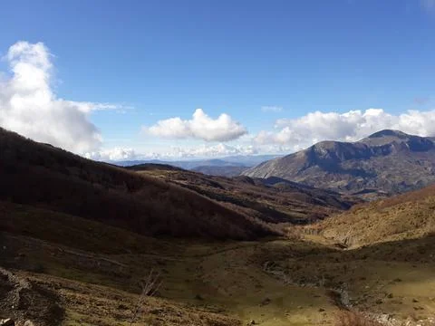 View on the slopes of the mountains Stock Photos