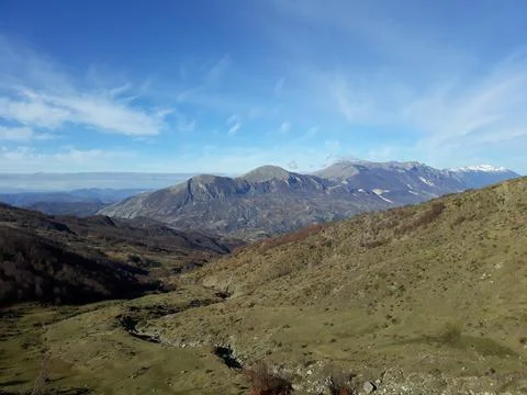 View on the slopes of the mountains Stock Photos