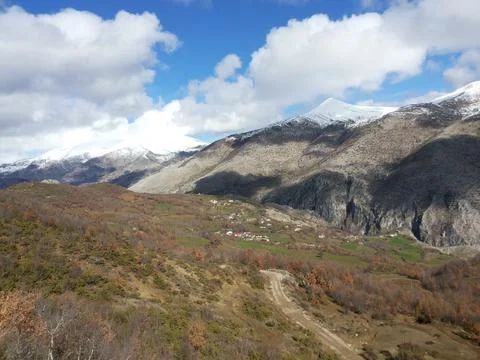 View on the slopes of the mountains Stock Photos