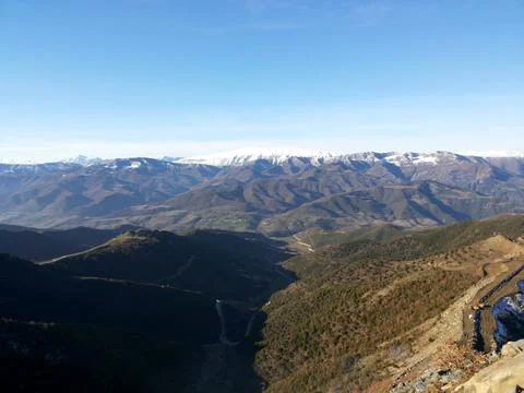 View on the slopes of the mountains Stock Photos
