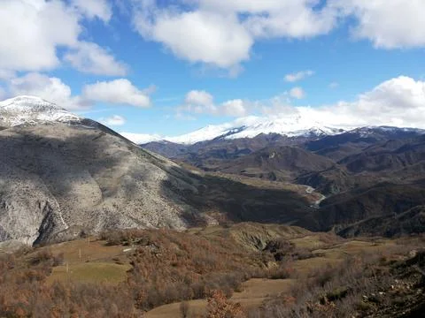 View on the slopes of the mountains Stock Photos