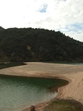A view from small beach village 库存照片