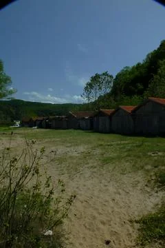 A view from small beach village Stock Photos