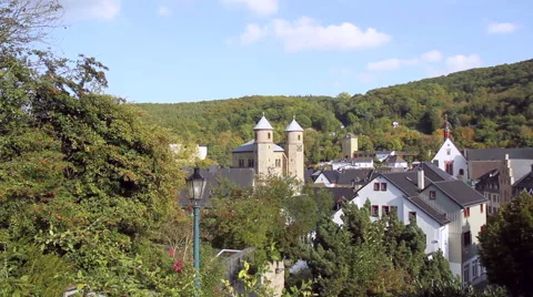 View of the small German town Bad Munstereifel. Stock Footage 42374176