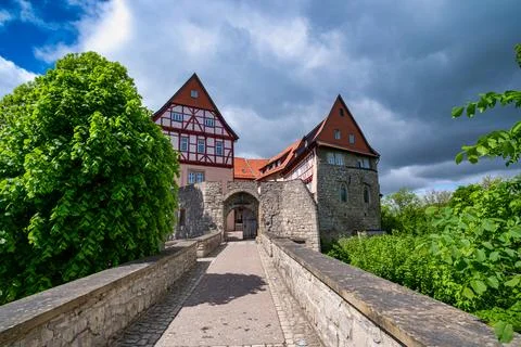 View of a small old castle in Germany. Bodenstein Castle is a medieval castle Stock Photos