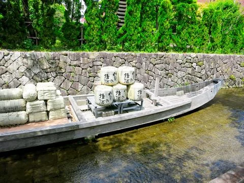 View of a small path along the river in Kyoto City,Japan 2022 May 10 스톡 사진