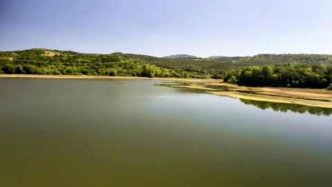 View Of The Small Reservoir And Bridge. A Village Reservoir. Stock Footage 149651784