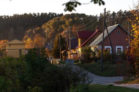 A view of the small streets of the small town of Kraslava on the banks of the Stock Photos