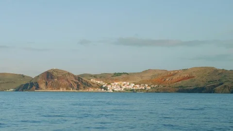 View of small town Caical with its white houses during surise Stock Footage 88481237