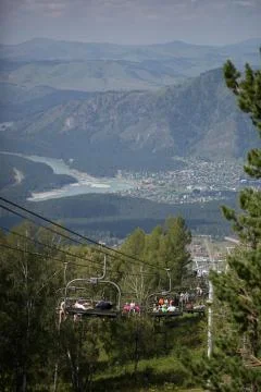 View of a small town from a height Stock Photos