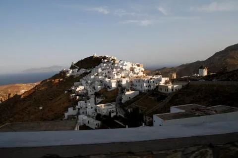 View of the small town with mountains Stock Photos