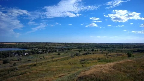 View of a small village from above Stock Footage 92893155