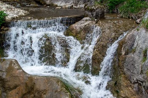 View of small waterfall in the austrian alps Foto stock